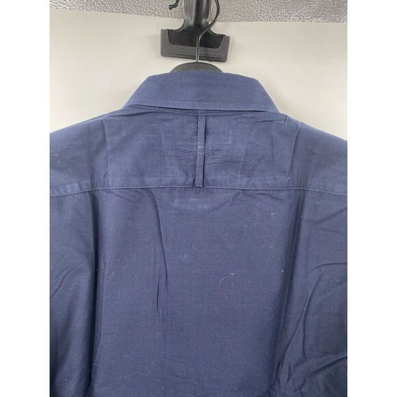 Banana Republic Dress Shirt Navy Classic Fit Guayabera Long Sleeve XL 17/ 17.5 - Picture 4 of 6